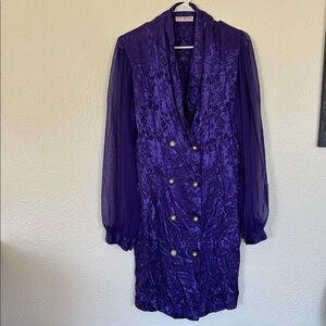 90s jacquard double breasted dress